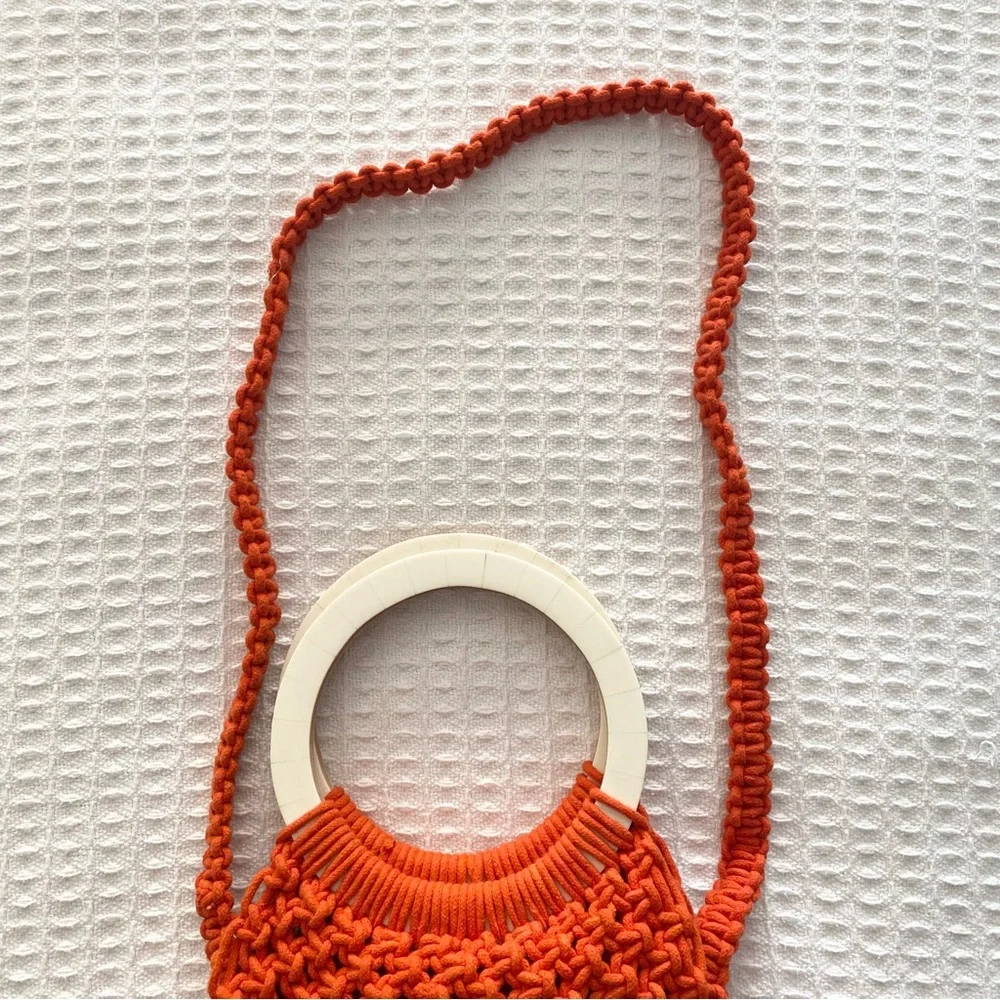 Cleobella macrame orange Monaco woven bag - Picture 9 of 9